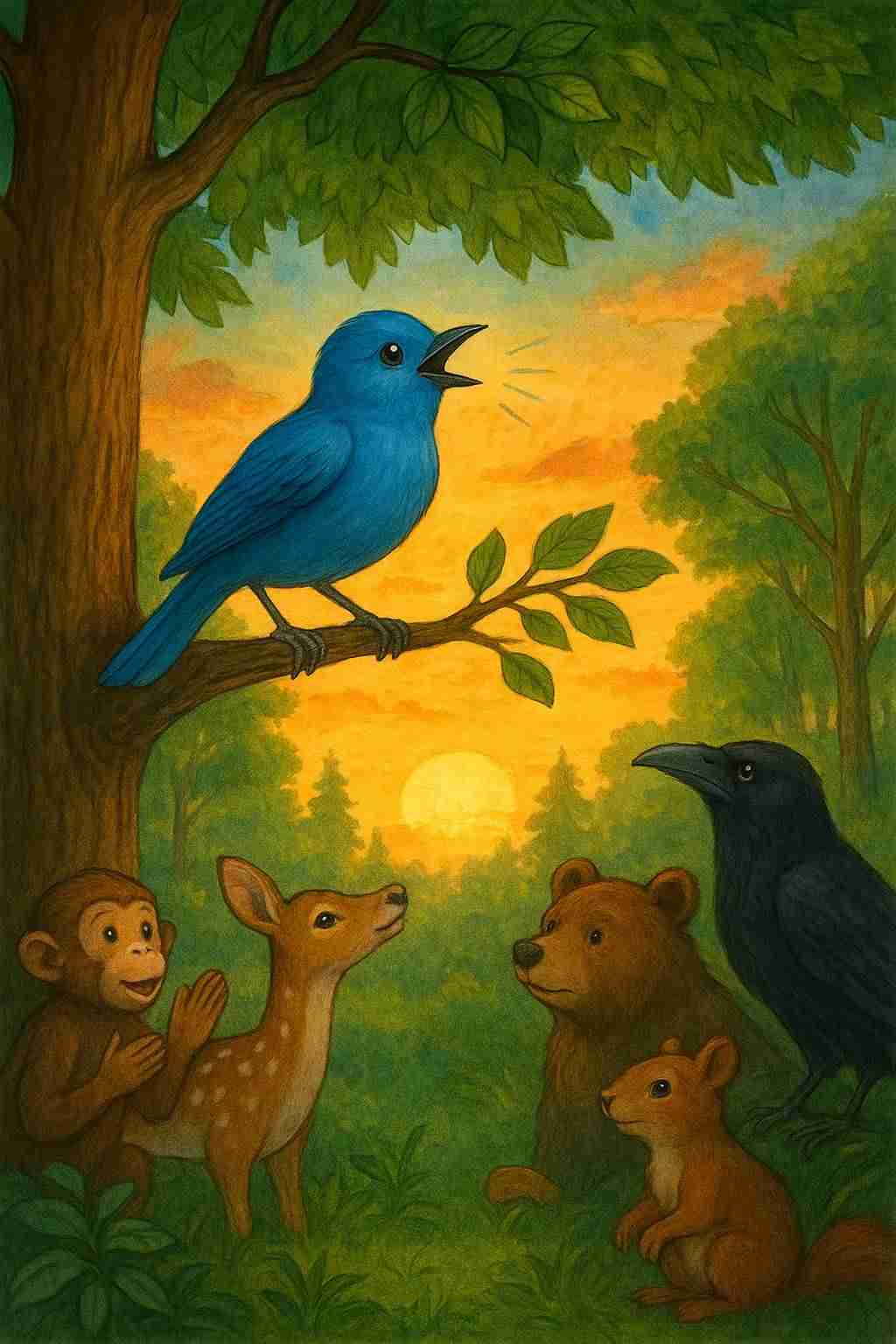 “गायक पक्षी और झूठी अफ़वाह”👌